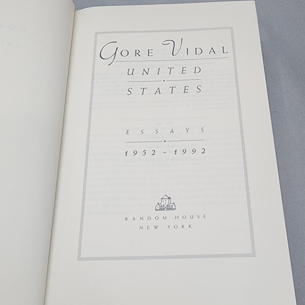United States: Essays, 1952-1992.‎ Vidal, Gore: Book - Picture 6 of 9